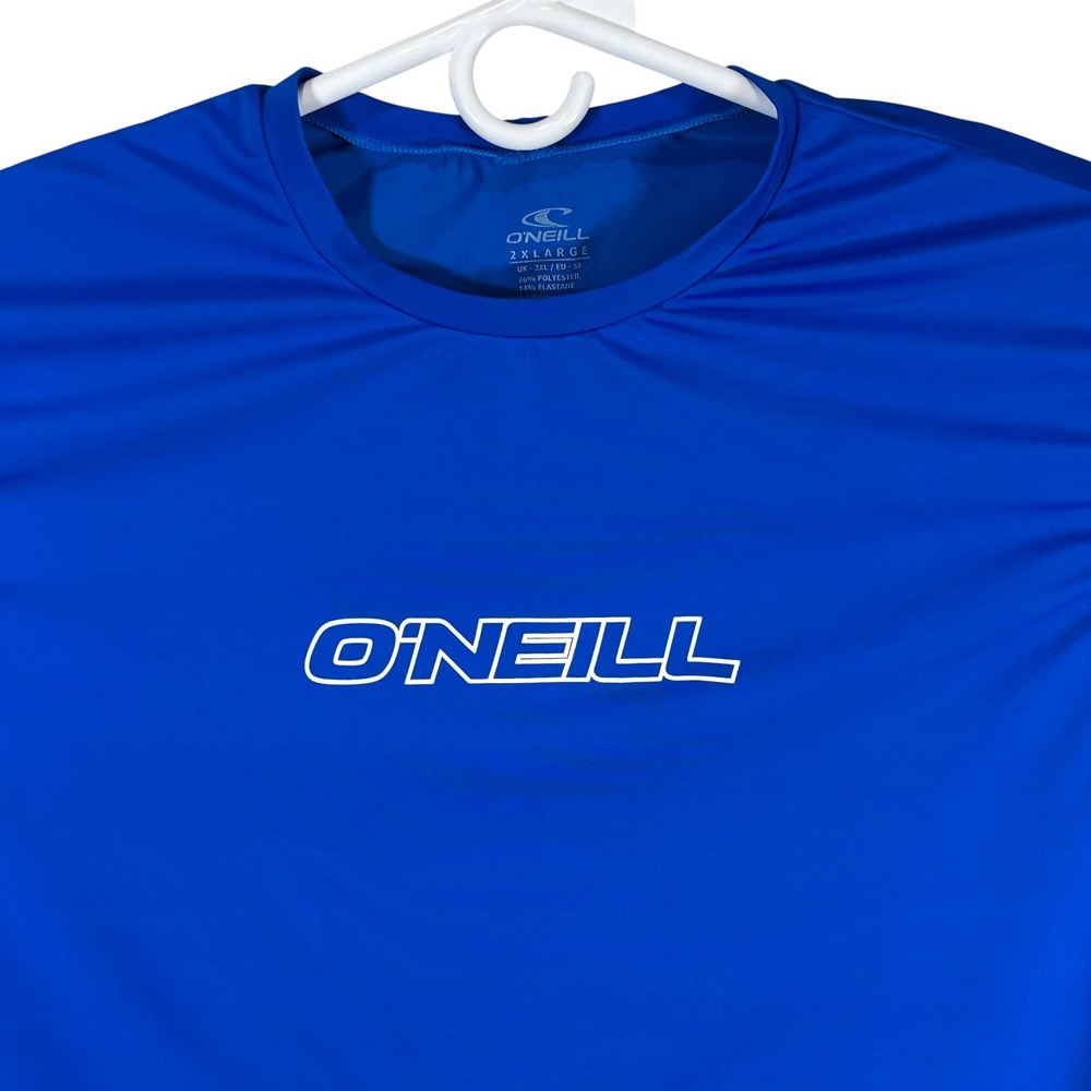 O'Neill Mens 2XL Royal Blue Short Sleeve Rash Guard UPF 50+ Sun Protection Shirt